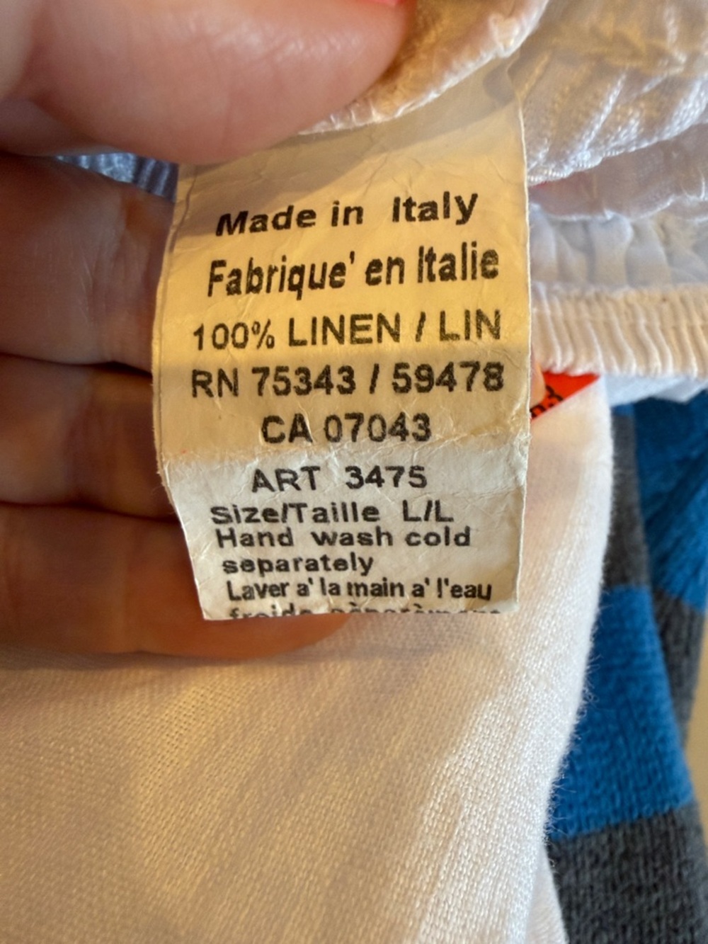 White Wide Leg Smocked-Waist Pants Made in Italy Linen - Picture 5 of 7
